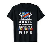 Funny Smartass Congolese Wife Congo Flag Spouses T-Shirt