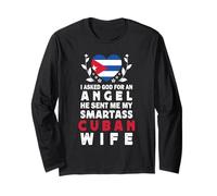 Funny Smartass Cuban Wife Cuba Flag Spouses Manche Longue
