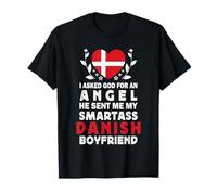 Funny Smartass Danish Boyfriend Denmark Flag T-Shirt