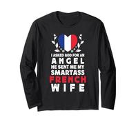 Funny Smartass French Wife France Flag Spouses Manche Longue