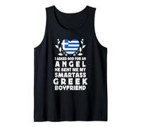 Funny Smartass Greek Boyfriend Greece Flag Débardeur