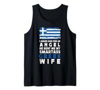 Funny Smartass Greek Wife Greece Flag Spouses Débardeur