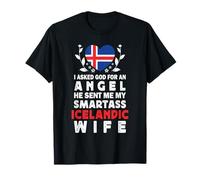 Funny Smartass Icelandic Wife Iceland Flag Spouses T-Shirt