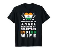 Funny Smartass Indian Wife India Flag Spouses T-Shirt