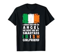 Funny Smartass Irish Girlfriend Ireland Flag T-Shirt