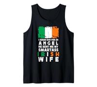 Funny Smartass Irish Wife Ireland Flag Spouses Débardeur