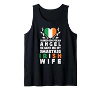 Funny Smartass Irish Wife Ireland Flag Spouses Débardeur