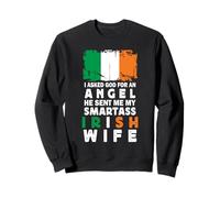 Funny Smartass Irish Wife Ireland Flag Spouses Sweatshirt