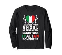 Funny Smartass Italian Boyfriend Italy Flag Manche Longue