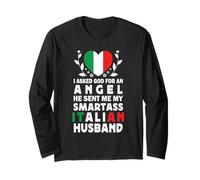 Funny Smartass Italian Husband Italy Flag Spouses Manche Longue