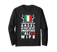 Funny Smartass Italian Wife Italy Flag Spouses Manche Longue