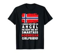 Funny Smartass Norwegian Girlfriend Norway Flag T-Shirt