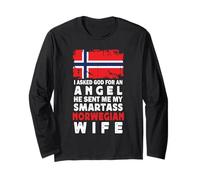 Funny Smartass Norwegian Wife Norway Flag Spouses Manche Longue