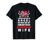Funny Smartass Norwegian Wife Norway Flag Spouses T-Shirt