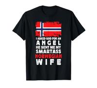 Funny Smartass Norwegian Wife Norway Flag Spouses T-Shirt