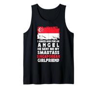 Funny Smartass Singaporean Girlfriend Singapore Flag Débardeur
