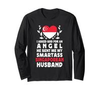 Funny Smartass Singaporean Husband Singapore Flag Spouses Manche Longue