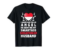 Funny Smartass Singaporean Husband Singapore Flag Spouses T-Shirt