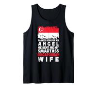 Funny Smartass Singaporean Wife Singapore Flag Spouses Débardeur