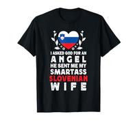Funny Smartass Slovenian Wife Slovenia Flag Spouses T-Shirt
