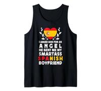 Funny Smartass Spanish Boyfriend Spain Flag Débardeur