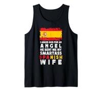 Funny Smartass Spanish Wife Spain Flag Spouses Débardeur