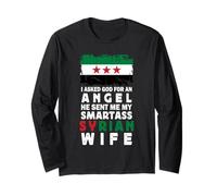 Funny Smartass Syrian Wife Syria Flag Spouses Manche Longue