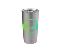 Funny SmilingFace Cute Casque audio Vert pastel Gobelet isotherme en acier inoxydable double paroi