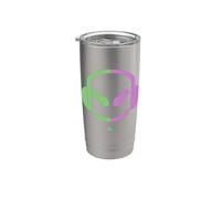 Funny SmilingFace Cute - Couleurs pastel vert/rose Gobelet isotherme en acier inoxydable double paroi