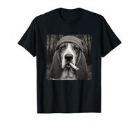 Funny Smoking Basset Hound Dog Meme Cigarette Grunge Beanie T-Shirt