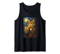 Funny Smoking Cat Meme Artwork Vintage Tabby Cat in Suit Débardeur