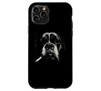 Funny Smoking Dog Boxer Nez Gros Plan Croquis Coque pour iPhone 11 Pro