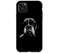 Funny Smoking Dog Boxer Nez Gros Plan Croquis Coque pour iPhone 11 Pro Max