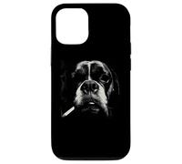 Funny Smoking Dog Boxer Nez Gros Plan Croquis Coque pour iPhone 12/12 Pro