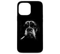 Funny Smoking Dog Boxer Nez Gros Plan Croquis Coque pour iPhone 13 Pro Max