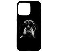 Funny Smoking Dog Boxer Nez Gros Plan Croquis Coque pour iPhone 15 Pro Max