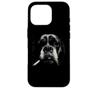Funny Smoking Dog Boxer Nez Gros Plan Croquis Coque pour iPhone 16 Pro