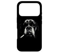Funny Smoking Dog Boxer Nez Gros Plan Croquis Coque pour iPhone 17 Pro