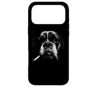 Funny Smoking Dog Boxer Nez Gros Plan Croquis Coque pour iPhone 17 Pro Max