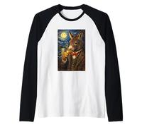 Funny Smoking Donkey Meme Cigarette Jackass Donkey in Suit Manche Raglan