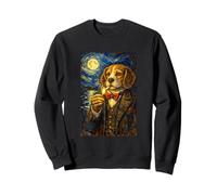 Funny Smoking Elegant Beagle Artwork Vintage Dog in Suit Sweatshirt