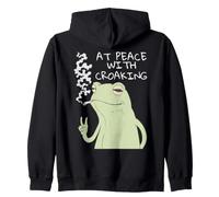 Funny Smoking Frog At Peace with Croaking Sweat à Capuche
