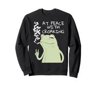 Funny Smoking Frog At Peace with Croaking Sweatshirt