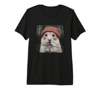 Funny Smoking Hamster Meme Cigarette Grunge Beanie T-Shirt Haut de Gamme