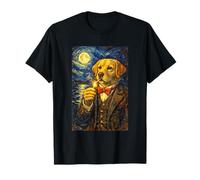Funny Smoking Labrador Retriever Artwork Vintage Dog in Suit T-Shirt
