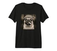 Funny Smoking Pug Dog Meme Cigarette Grunge Beanie Cigarette T-Shirt Haut de Gamme