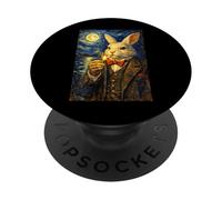 Funny Smoking Rabbit Meme Cigarette Bunny Rabbit in Suit PopSockets PopGrip Adhésif