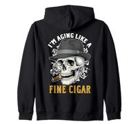 Funny Smoking Skeleton Aging Like Fine Cigar Dad Fathers Day Sweat à Capuche