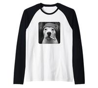 Funny Smoking White Pitbull Dog Meme Cigarette Grunge Beanie Manche Raglan