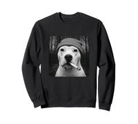 Funny Smoking White Pitbull Dog Meme Cigarette Grunge Beanie Sweatshirt